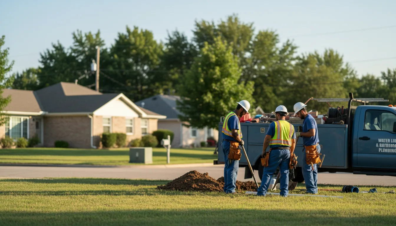 Residential water line and bathroom plumbing service in Allen, SD